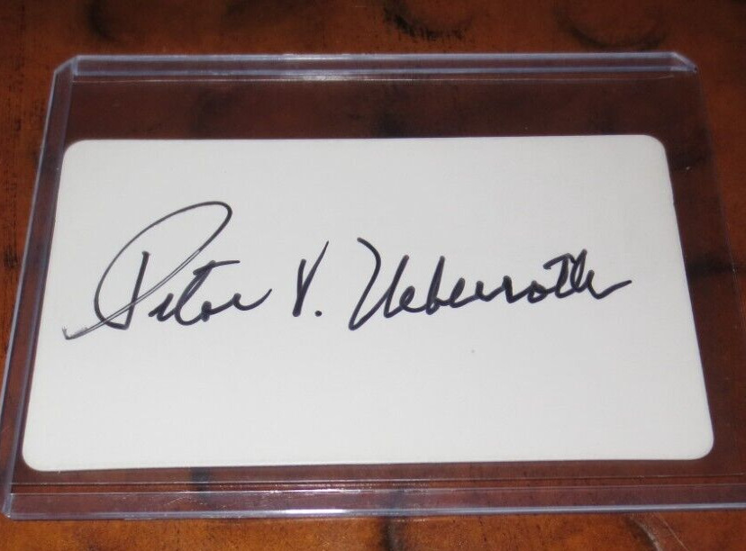 Peter Ueberroth sixth Commissioner of Baseball signed autographed card Olympics