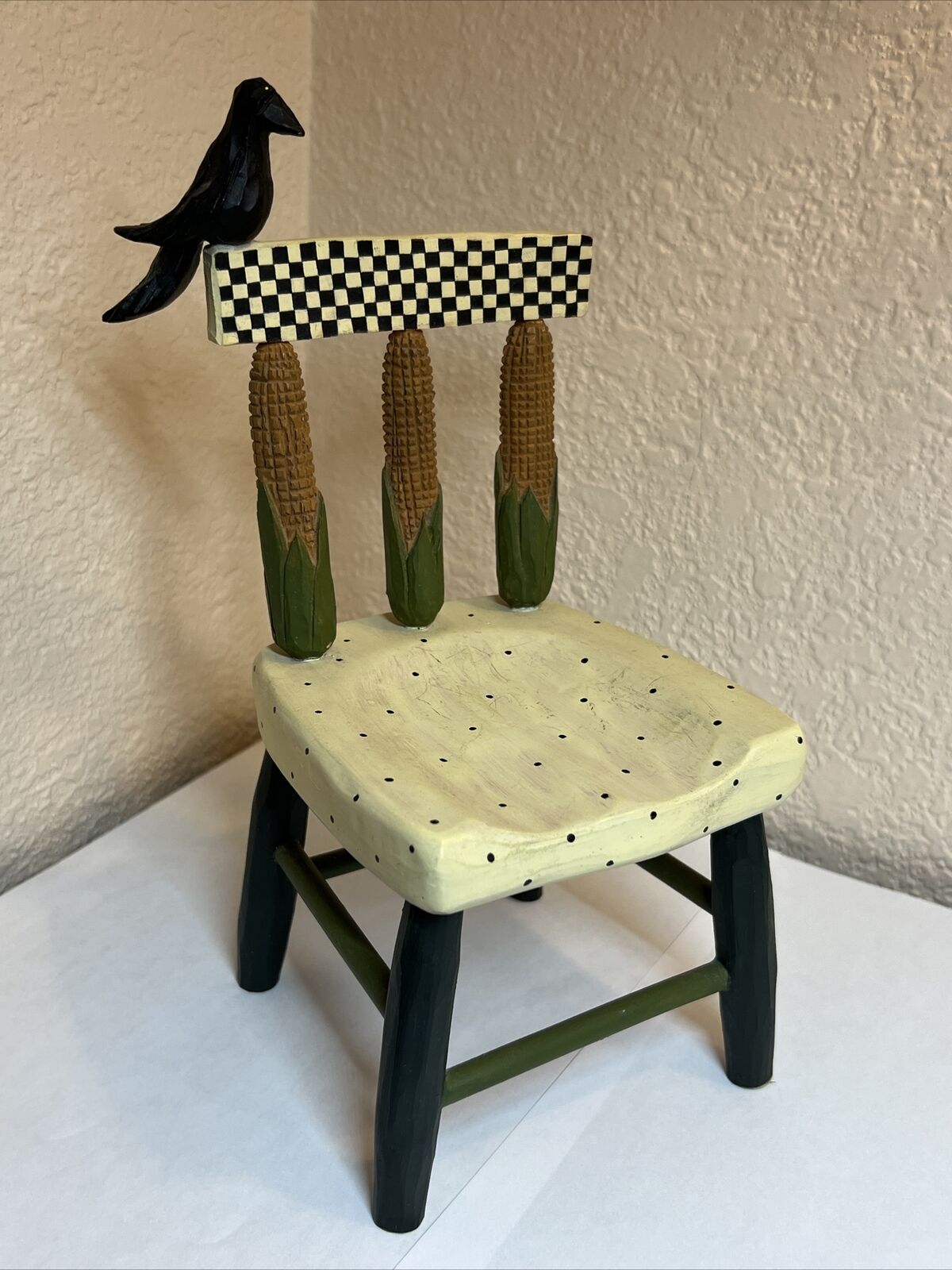1999 Williraye Studio Doll Chair Crow & Corn 10\