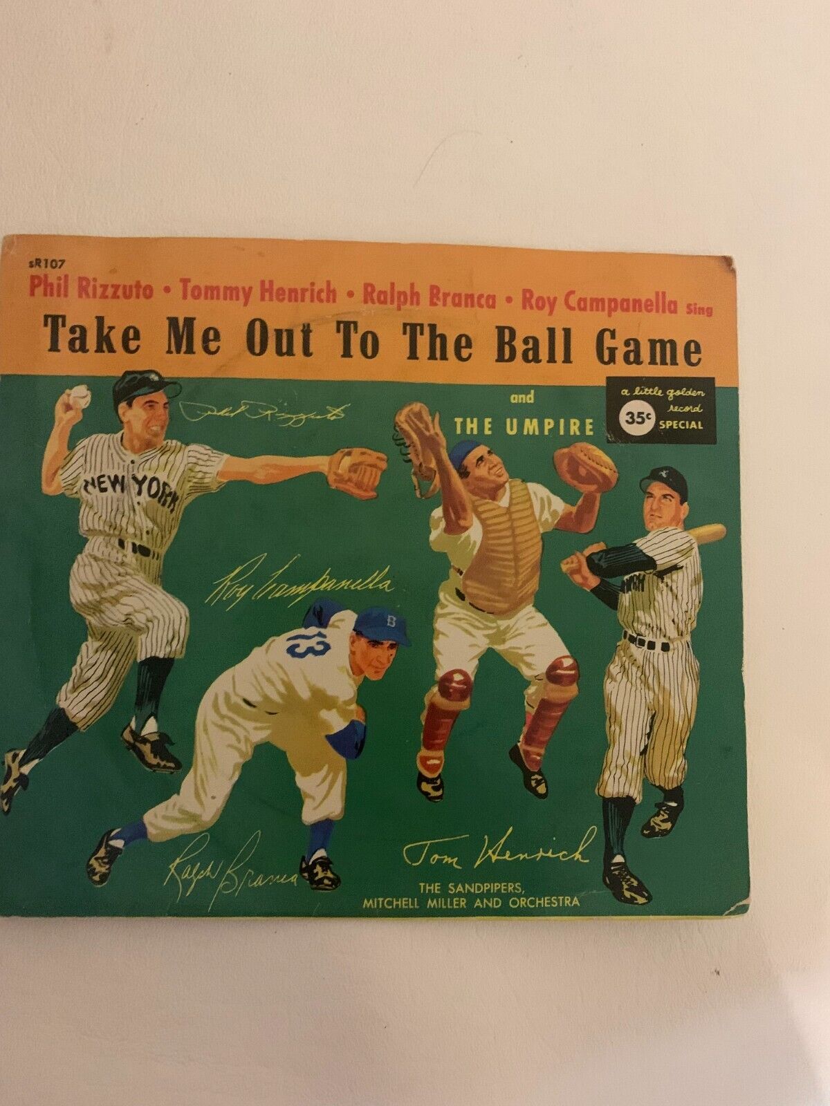 1952 Take Me Out Ball Game Little Golden 45 Record Rizzuto Campanella Branca