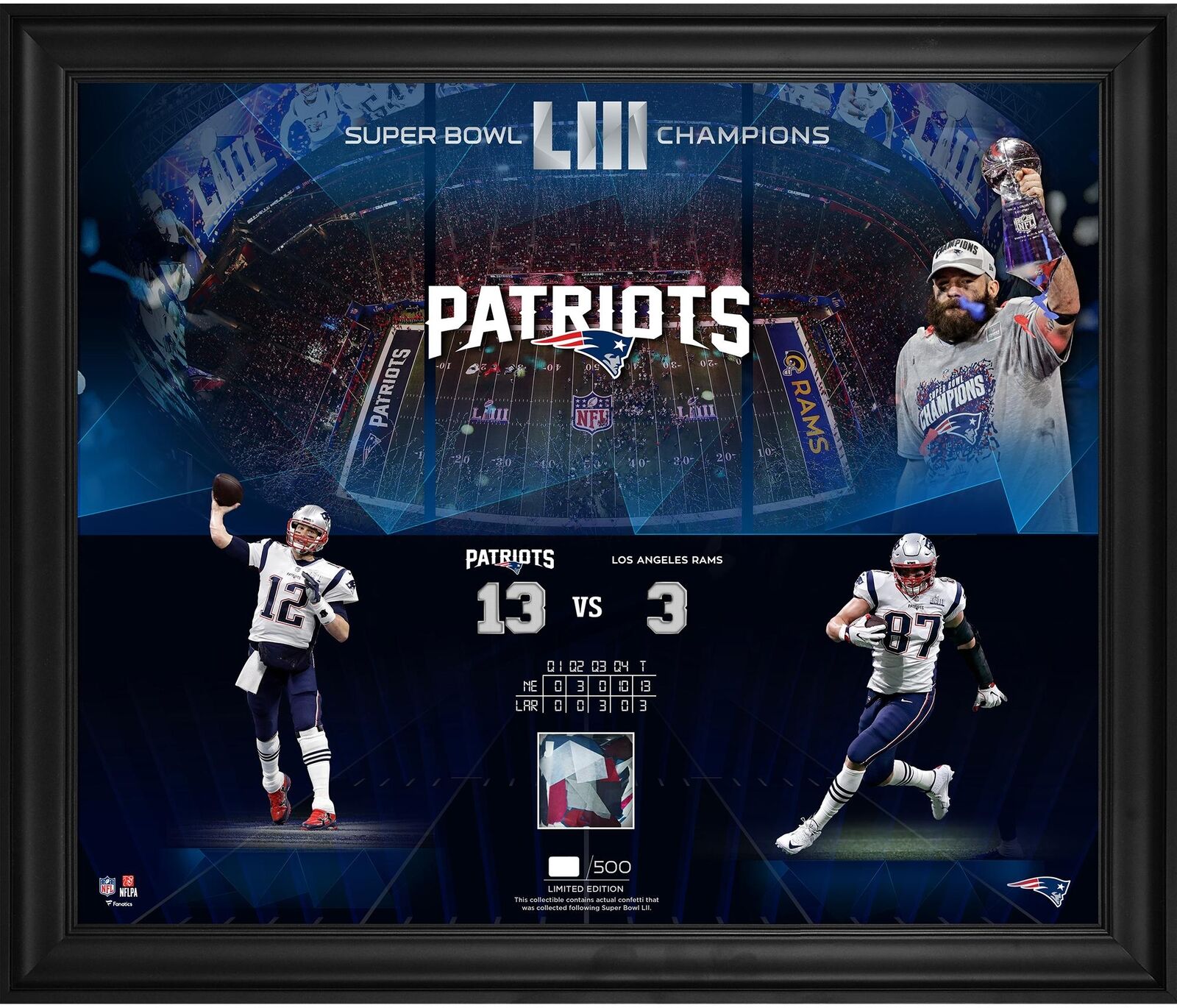 NE Patriots Framed Super Bowl LIII Champs 20\