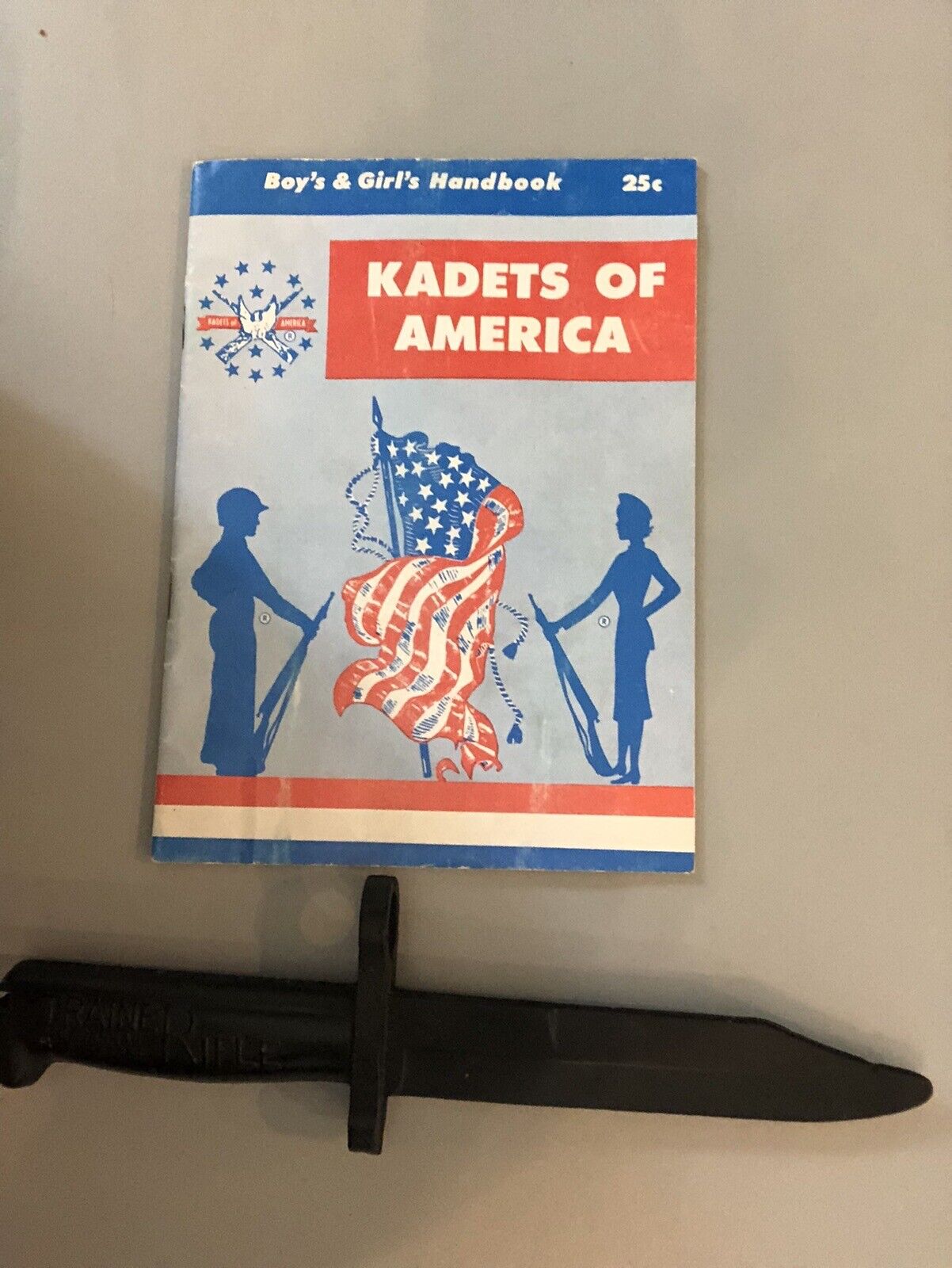 Vintage Kadets Trainer Rubber Knife With Handbook