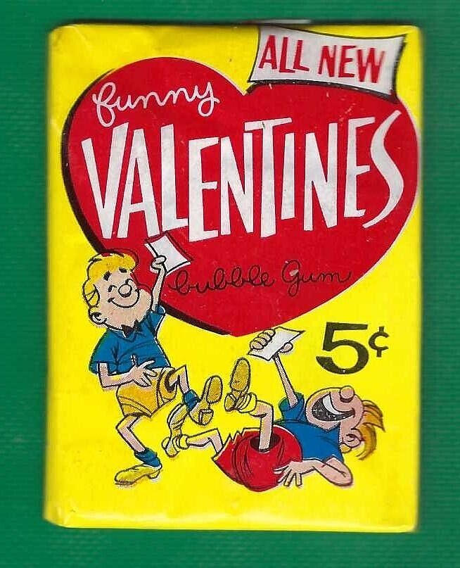 VINTAGE 1960 TOPPS ALL NEW FUNNY VALENTINES 5 CENT WAX PACK  FACTORY SEALED