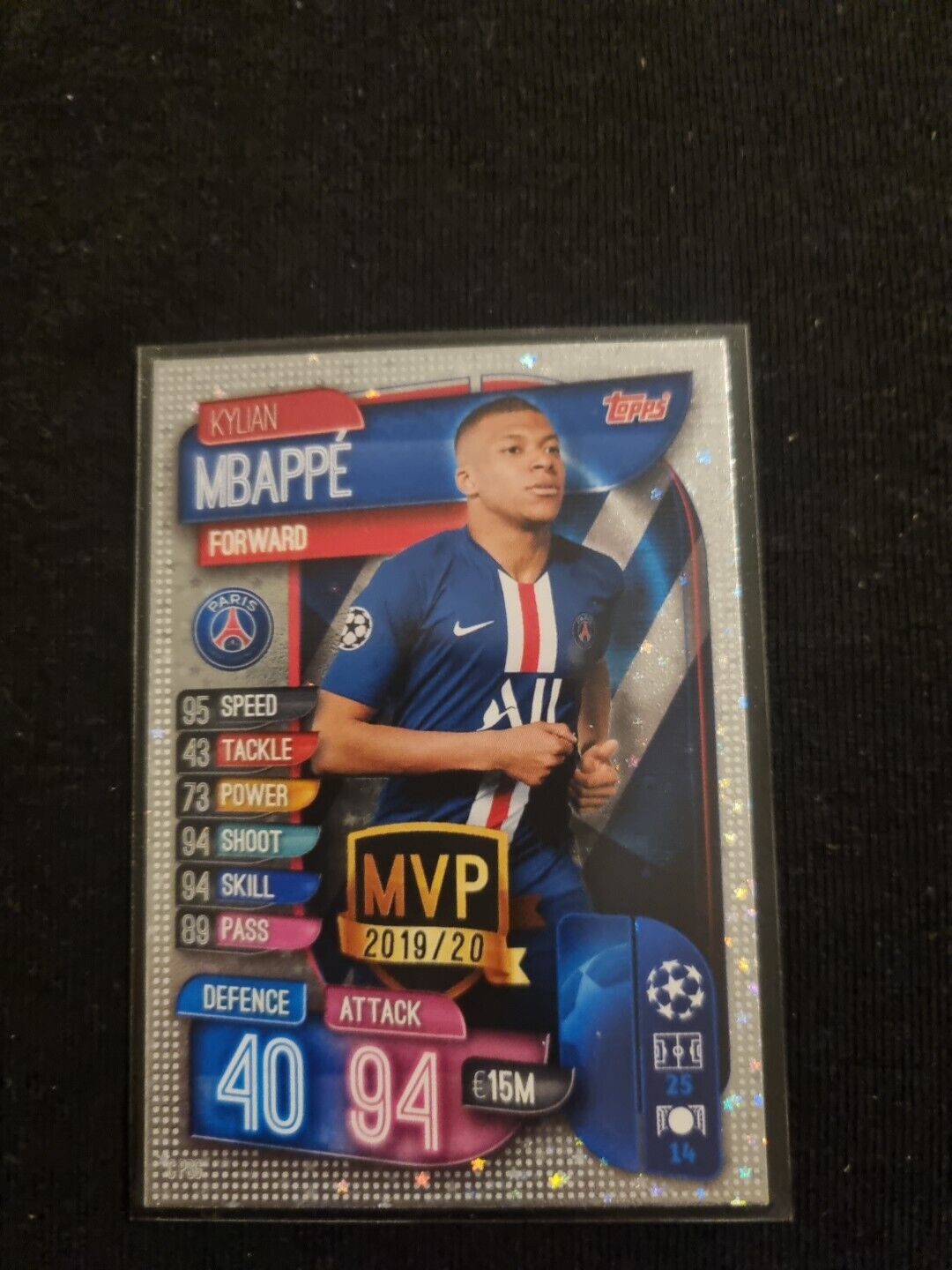 ATTAX UEFA UCL 2019/2020 MBAPE MATCH CARD #CPSG #MVP PARIS PSG NEW