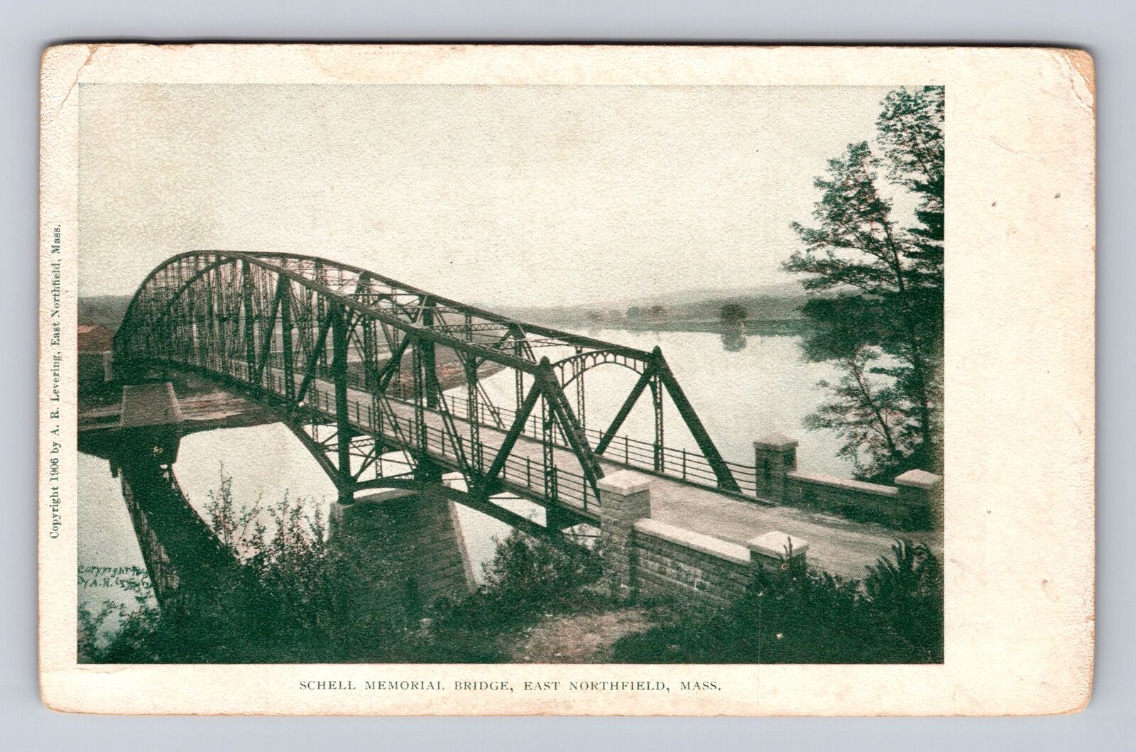 Northfield MA-Massachusetts, Schell Memorial Bridge, Antique Vintage Postcard