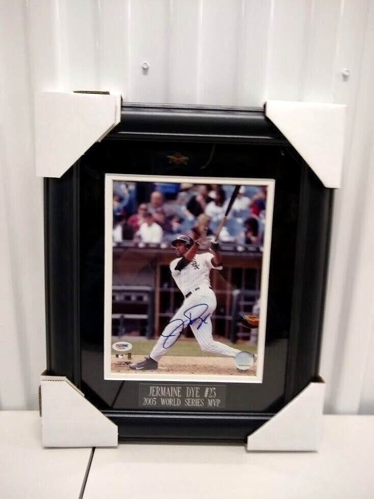 Jermaine Dye- Chicago White Sox Autographed 8x10 Photo Framed & Matted Psa/Dna
