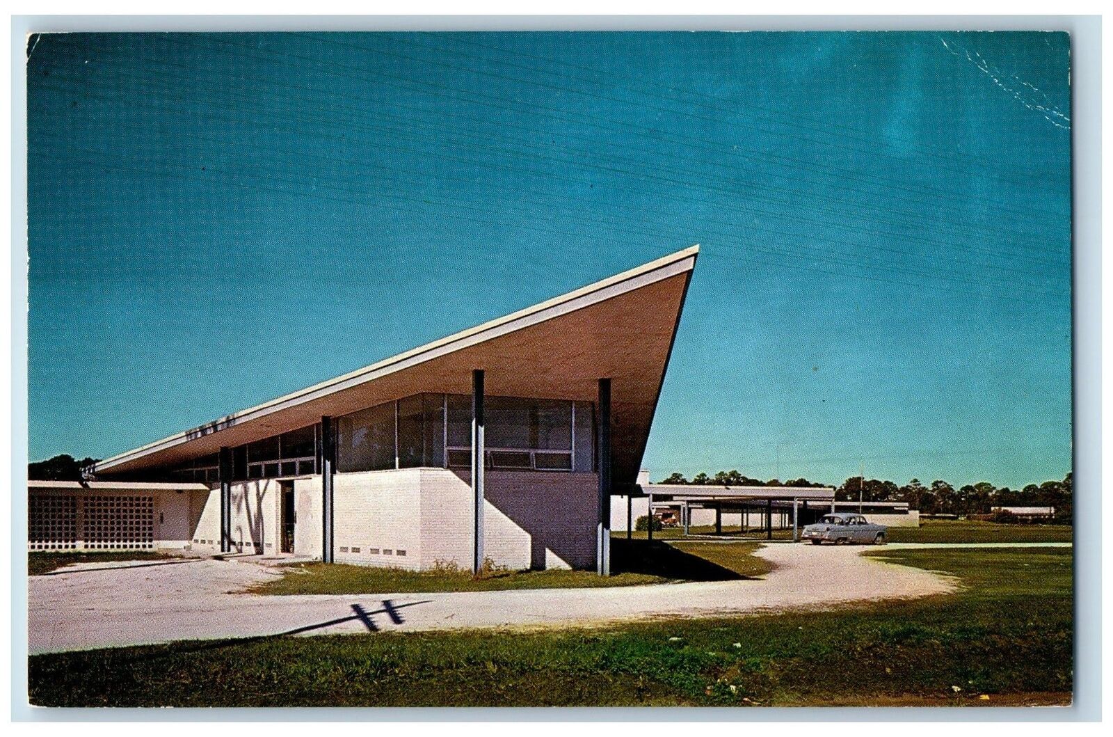 Englewood Florida FL Postcard Englewood  Elementary School Modern Cafetorium1968