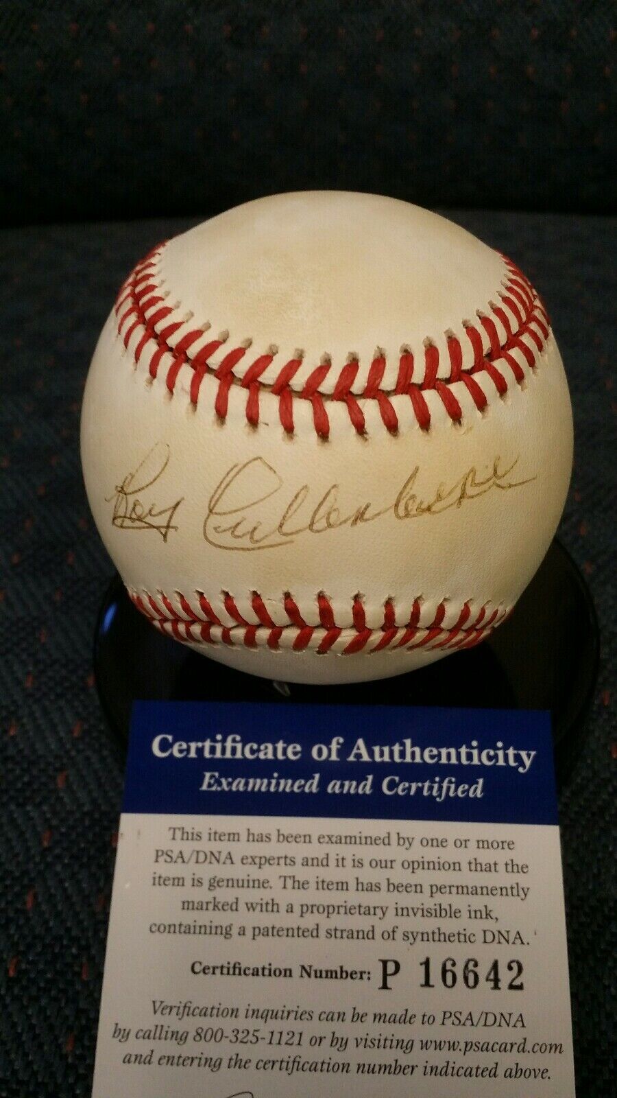 Roy Cullenbine autographed AL Brown baseball. PSA authenticated.