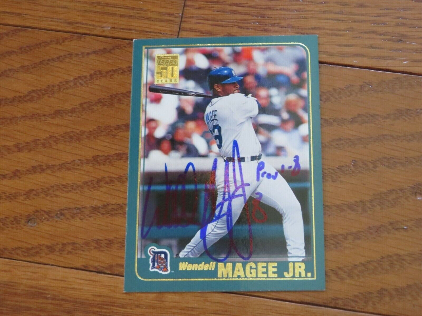 Wendell Magee Jr Autographed Hand Signed Card Detroit Tigers Topps