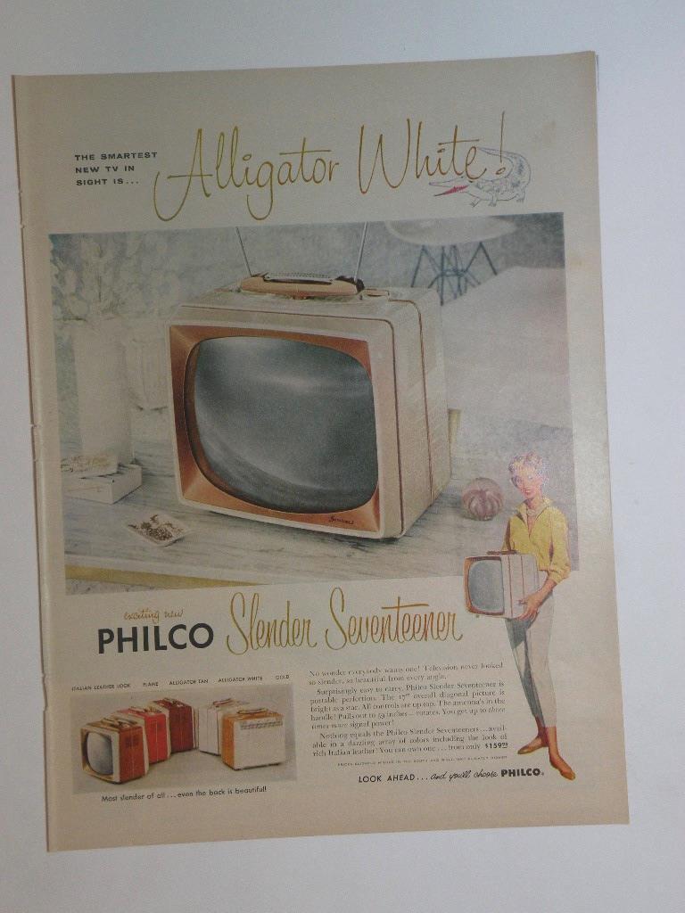Magazine Ad* - 1958 - Philco Televisions - Slender Seventeen