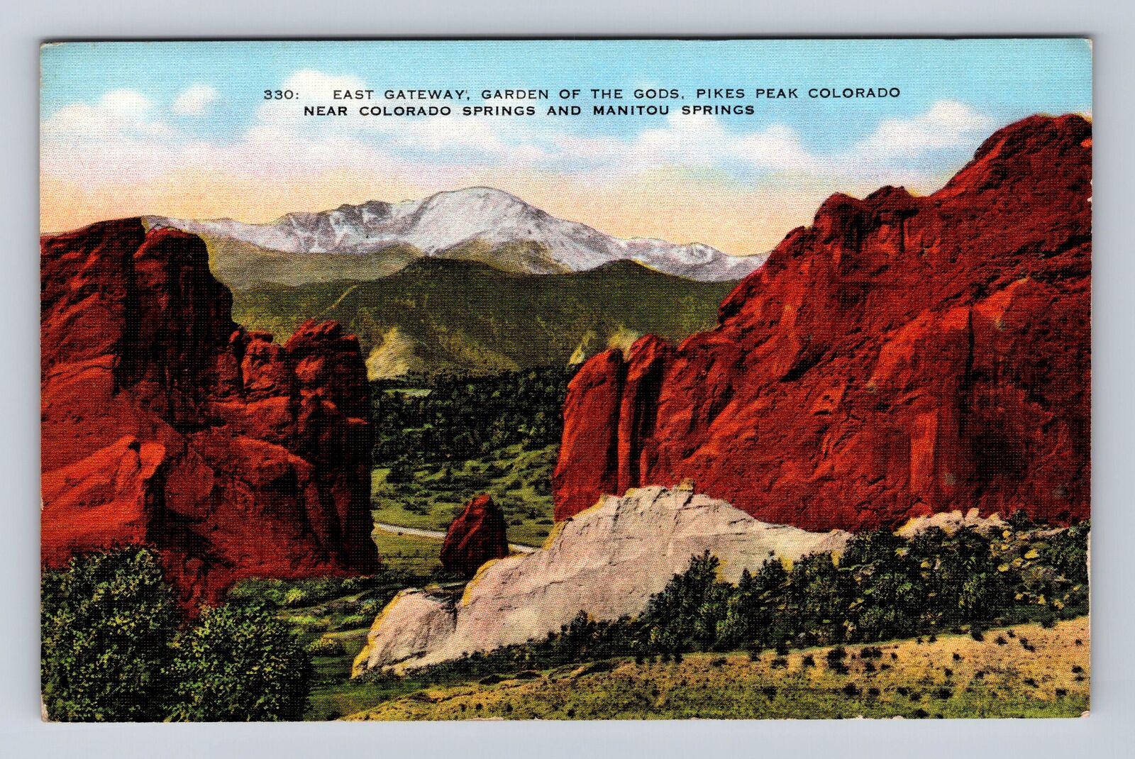 Pikes Peak CO- Colorado, East Gateway, Garden Of The Gods, Vintage Postcard