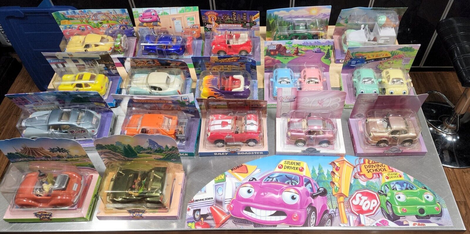 Chevron Collectible Toy Cars (17) 1998-2004. VERY RARE Sign FREE U.S. SHIPPING