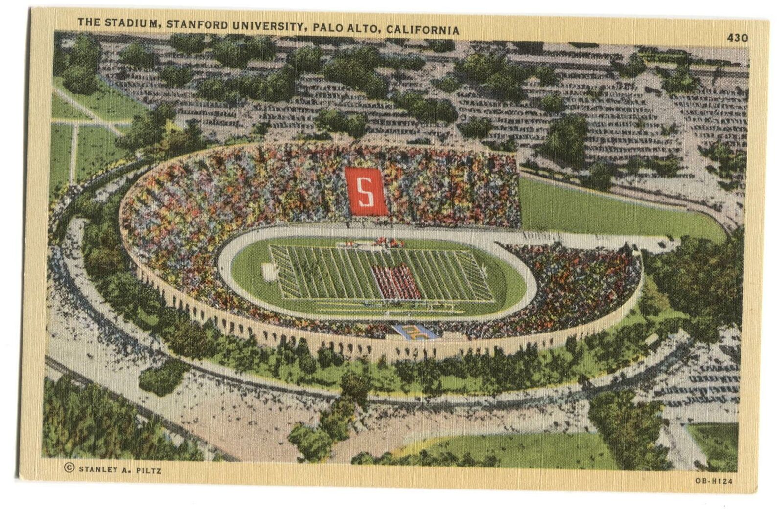 Postcard The Stadium Stanford Univeristy Palo Alto CA 
