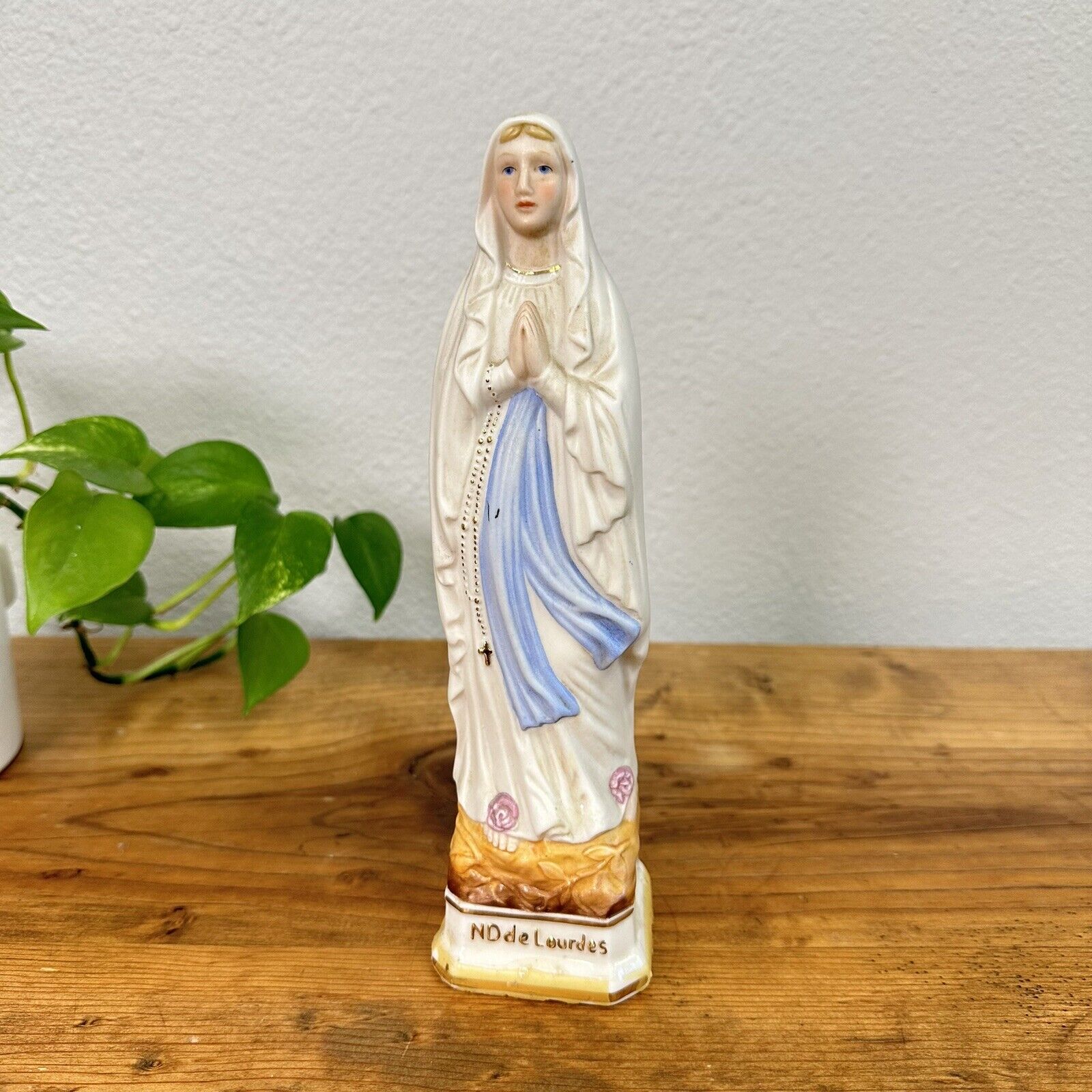 Vintage Notre Dame de Lourdes Sacrart W. Germany Our Lady Of Lourdes 9.5”