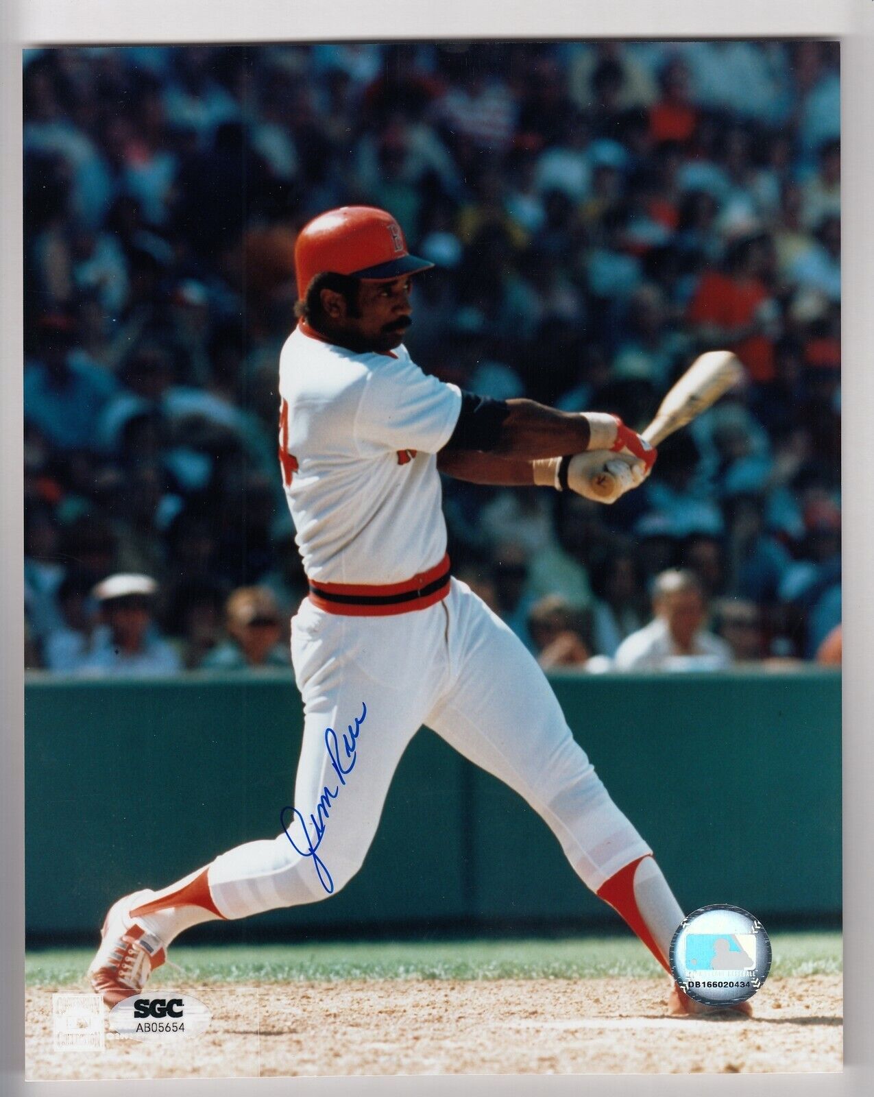 Jim Rice Autographed 8x10 Color Photo Red Sox Follow Through Pose SGC Authentic