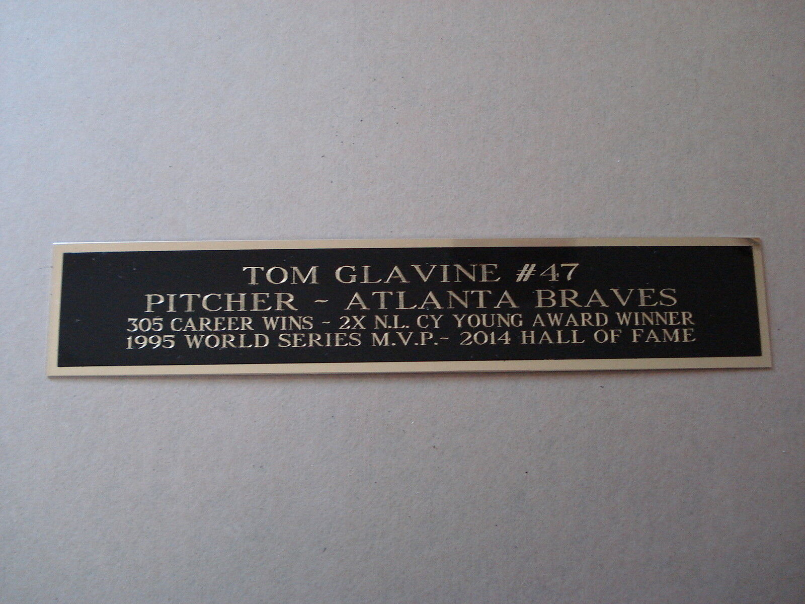 Tom Glavine Braves Nameplate For A Baseball Jersey Case Or Signed Photo 1.25 X 6