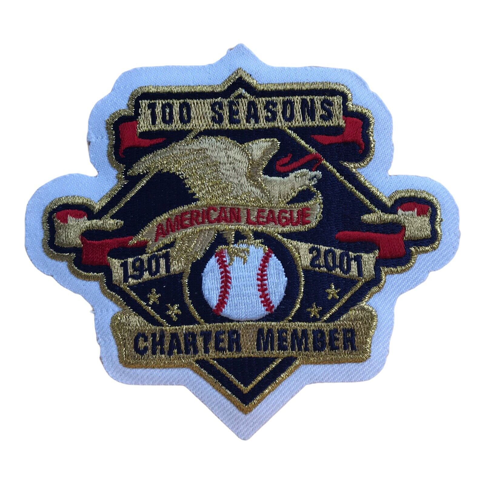 2001 AMERICAN LEAGUE 100 YEARS CHARTER MEMBER OFFICIAL MLB BASEBALL JERSEY PATCH