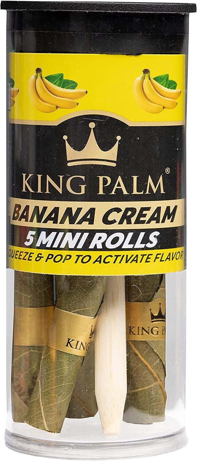 King Palm | Mini Size | Banana Cream | Organic Prerolled Palm Leafs | 5 Rolls