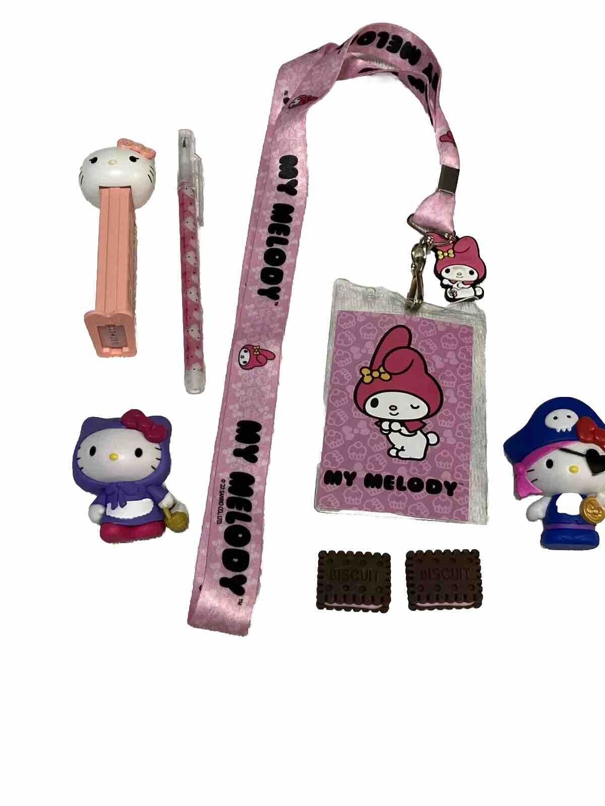 NICE COLLECTORS LOT Hello Kitty & My Melody Lanyard, PEZ, Mechanical Pencil +
