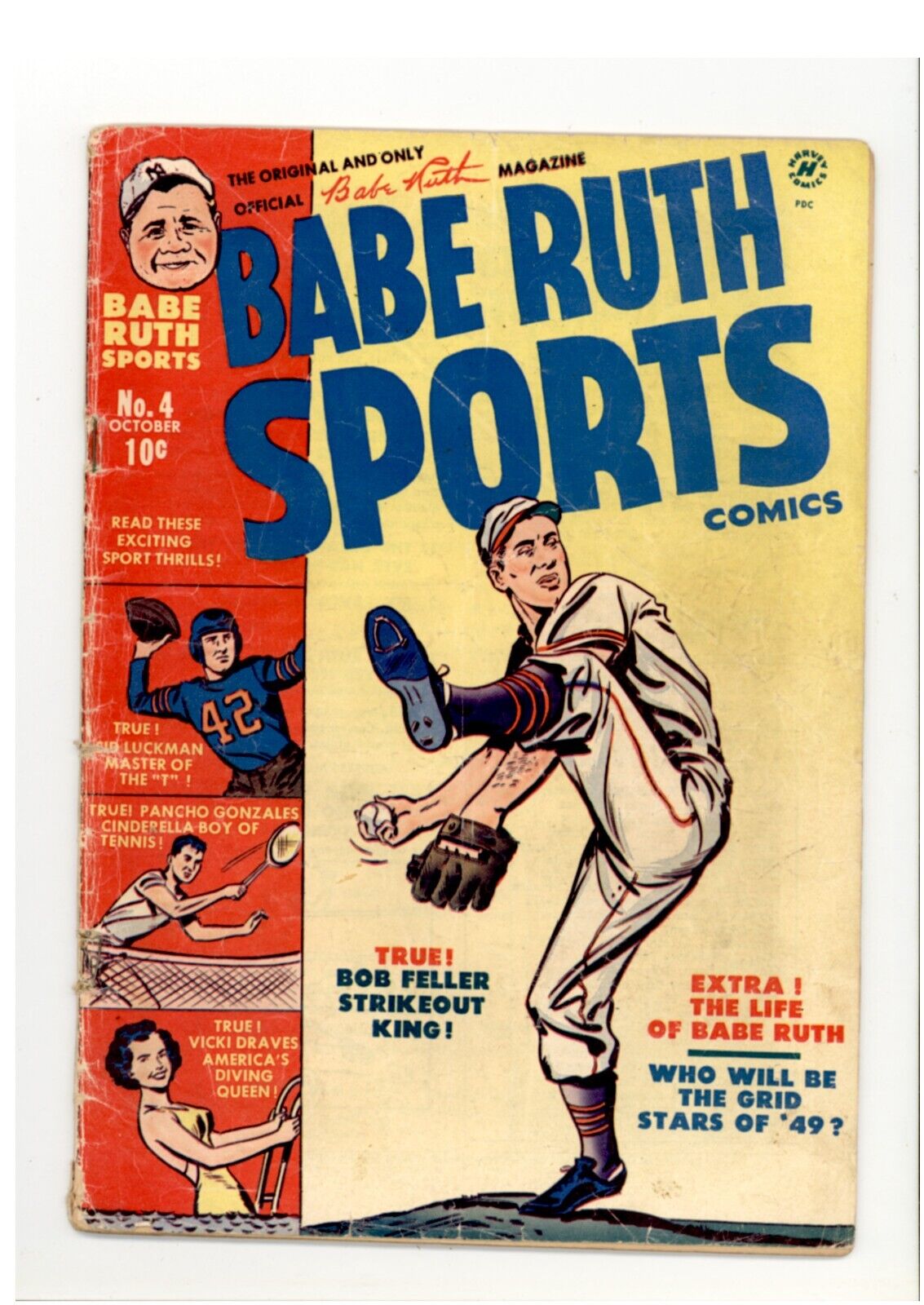 Babe Ruth Sports Comics #4 Lower Grade Complete Golden Age Harvey 1949