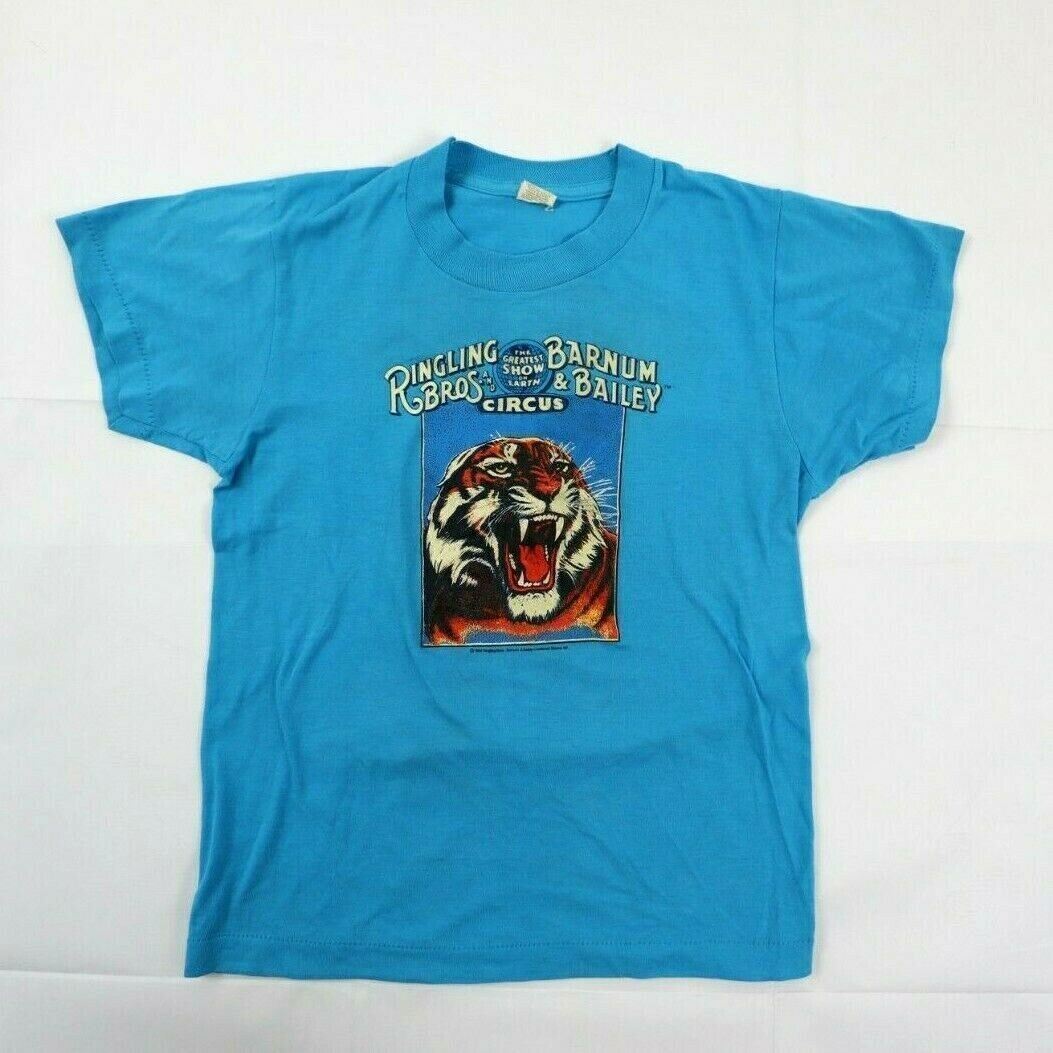 Vintage Youth Tiger T-Shirt Size 14-16 Ringling Bros Barnum & Bailey Circus 1984