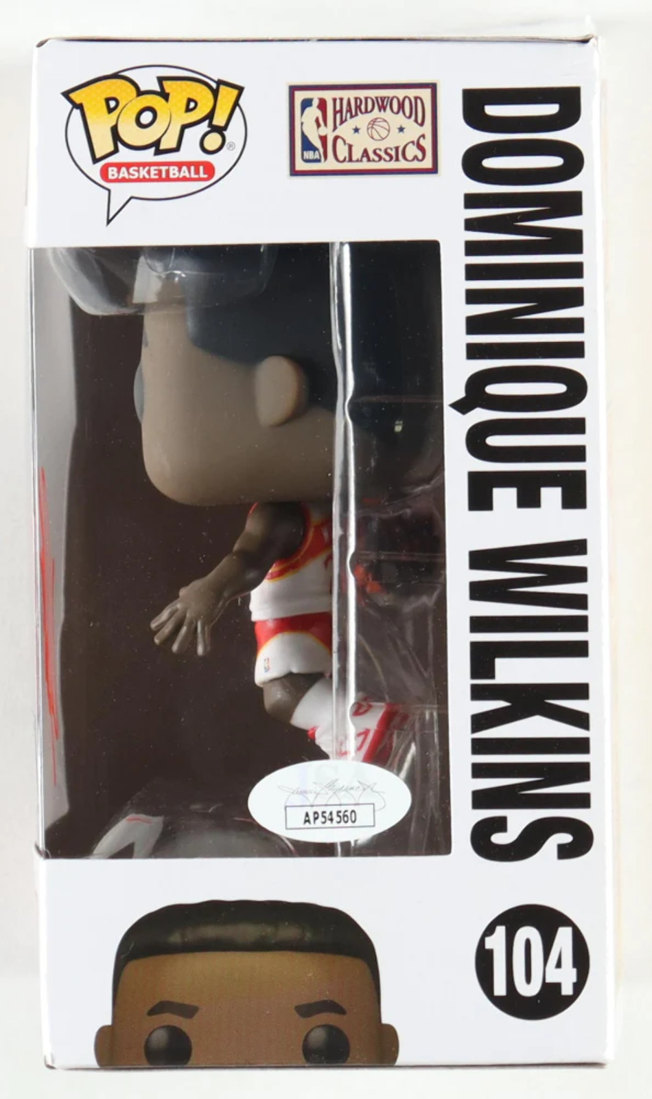 Dominique Wilkins Signed Hawks #104 Funko Pop Vinyl Figure (JSA)