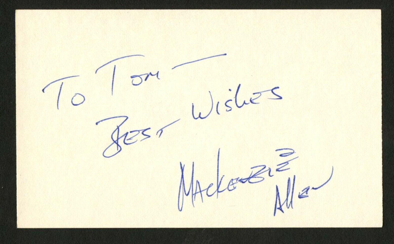 MacKenzie Allen signed autograph auto 3x5 index card Easy Money C547