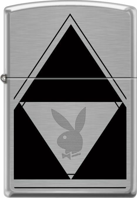 Playboy - Logo Brushed Chrome Zippo Lighter