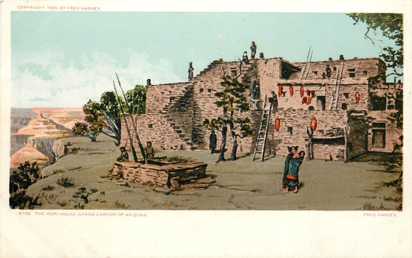 c1905 Fred Harvey Chromograph Postcard Hopi House Grand Canyon AZ Unposted