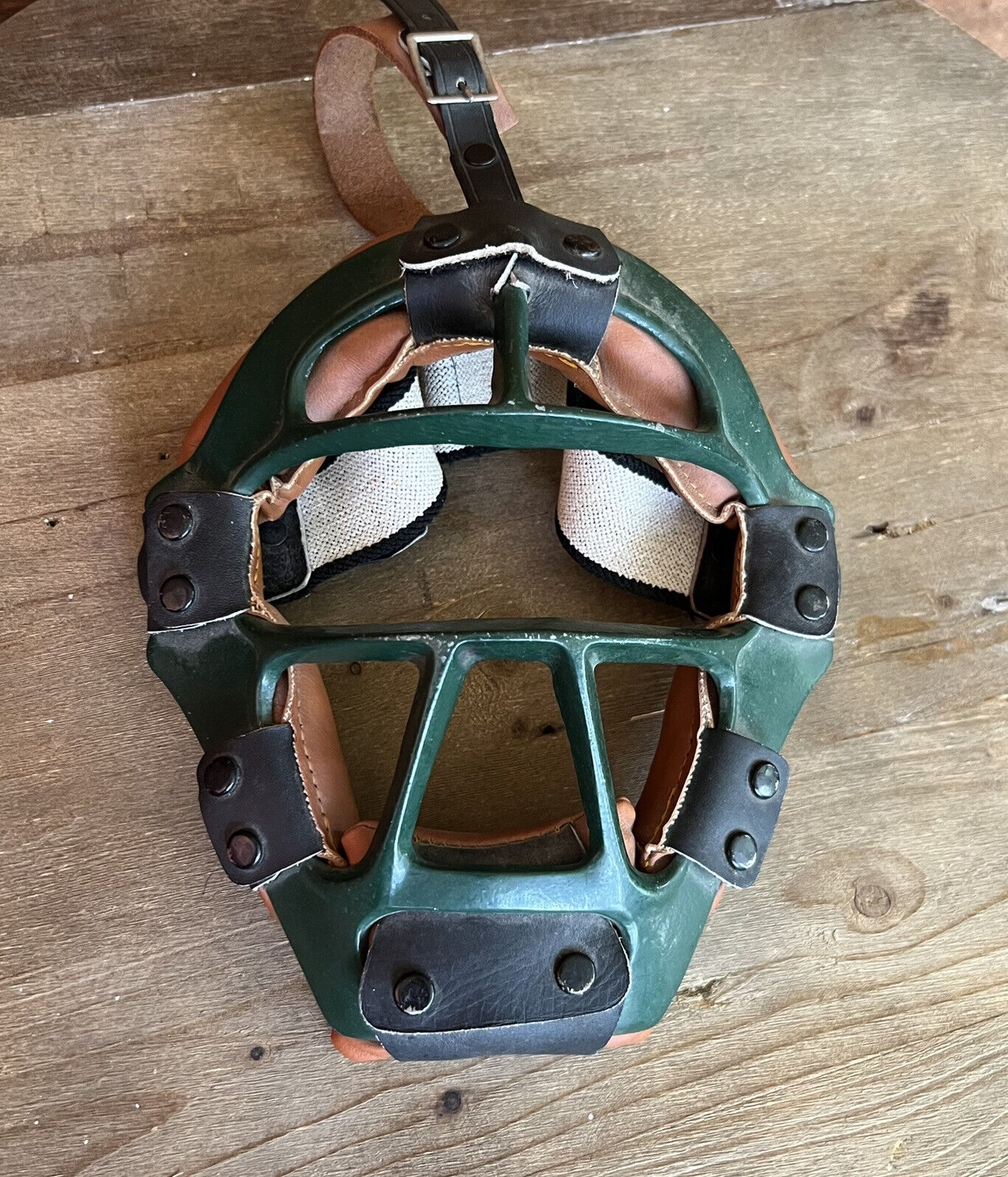 Vintage Baseball Catchers Mask Goodwin Japan Metal & Leather Youth Kids Mancave