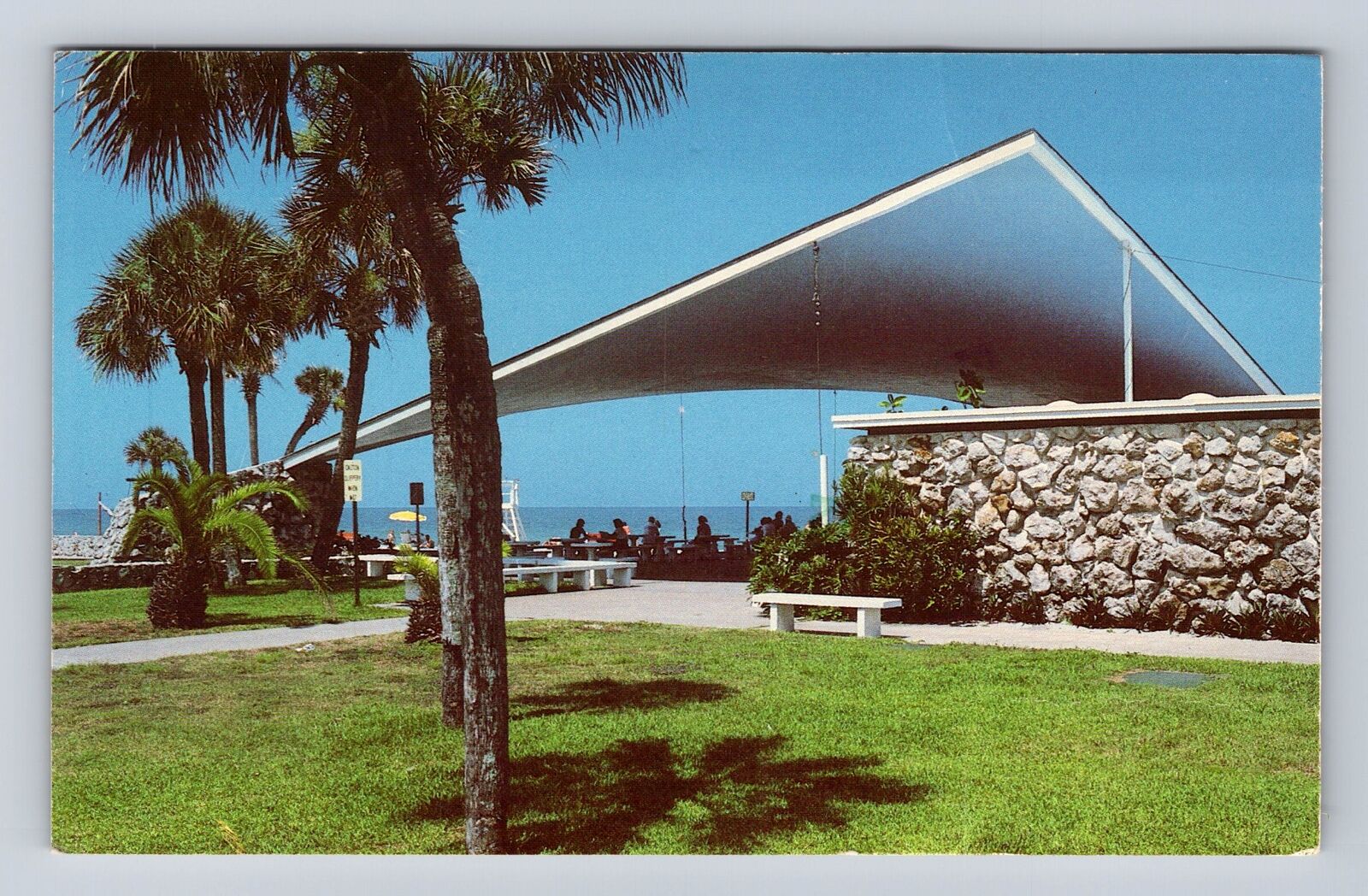 Venice FL-Florida, Venice Beach Pavilion, Antique, Vintage c1986 Postcard