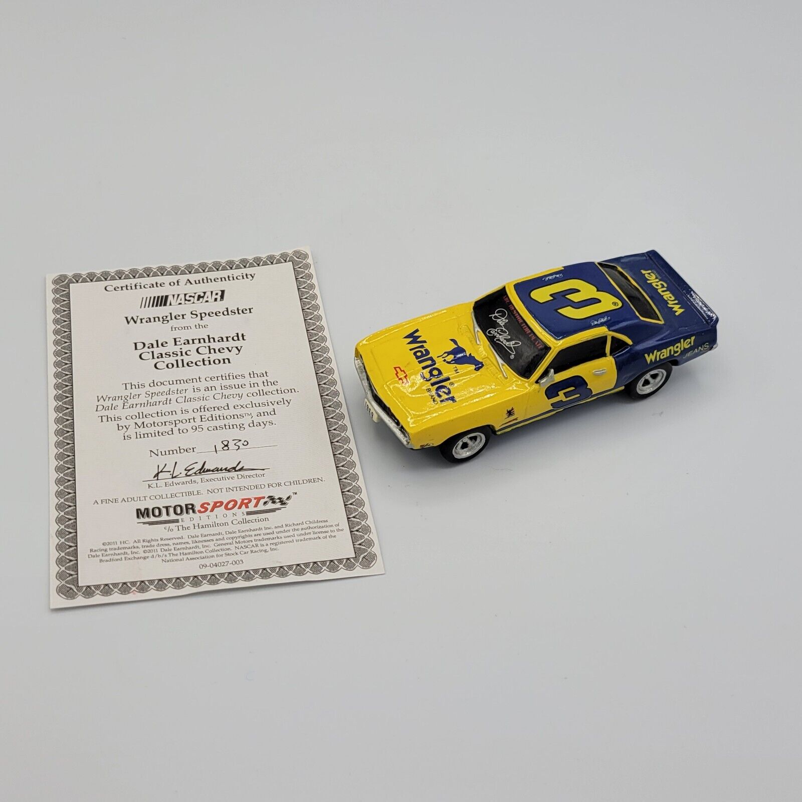 The Hamilton Collection Nascar Wrangler Speedster Dale Earnhardt Classic Chevy