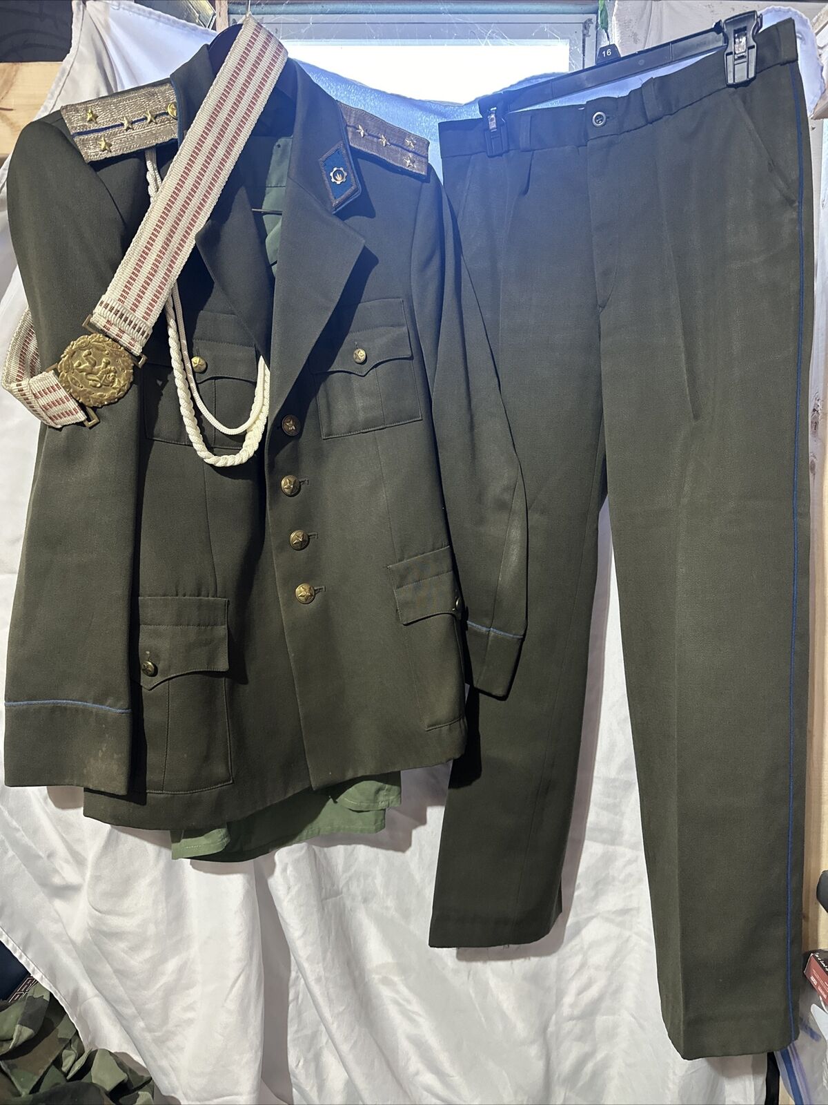 Soviet Bulgarian Communist Army Uniform Officer Captain w/ Pants, Shirt and Belt