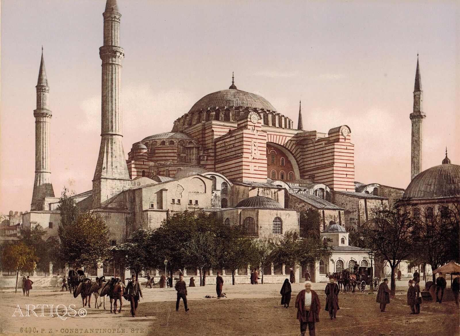 c1900 Constantinople Saint Sophie Orig. B+W Photo Aquatint~Hagia Sophia~Istanbul