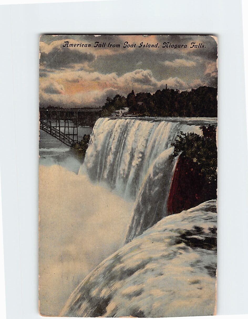 Postcard American Fall from Goat Island Niagara Falls New York USA