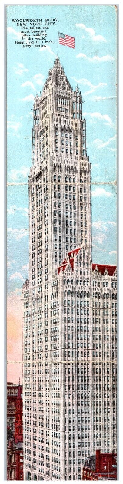 Woolworth Building New York NY NYC Trifold Folding UDB postcard V8