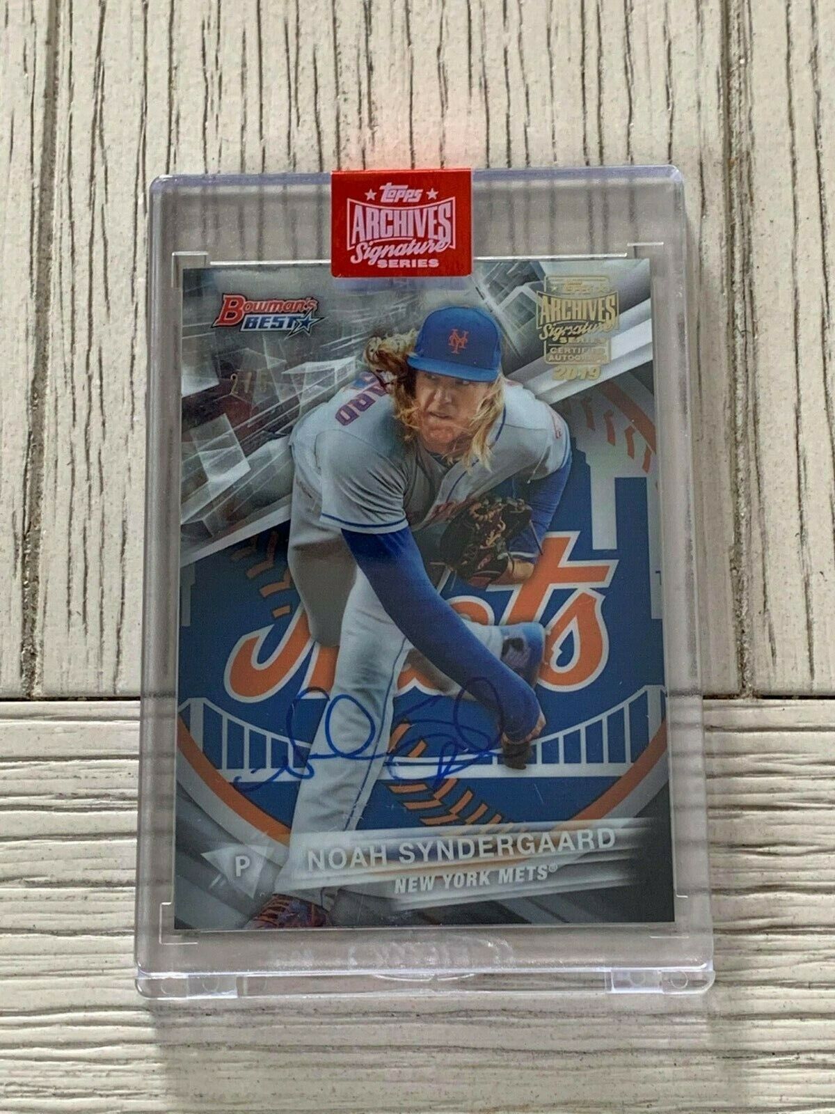 Noah Syndergaard autographed signed Card New York Mets Topps Archives 2/5