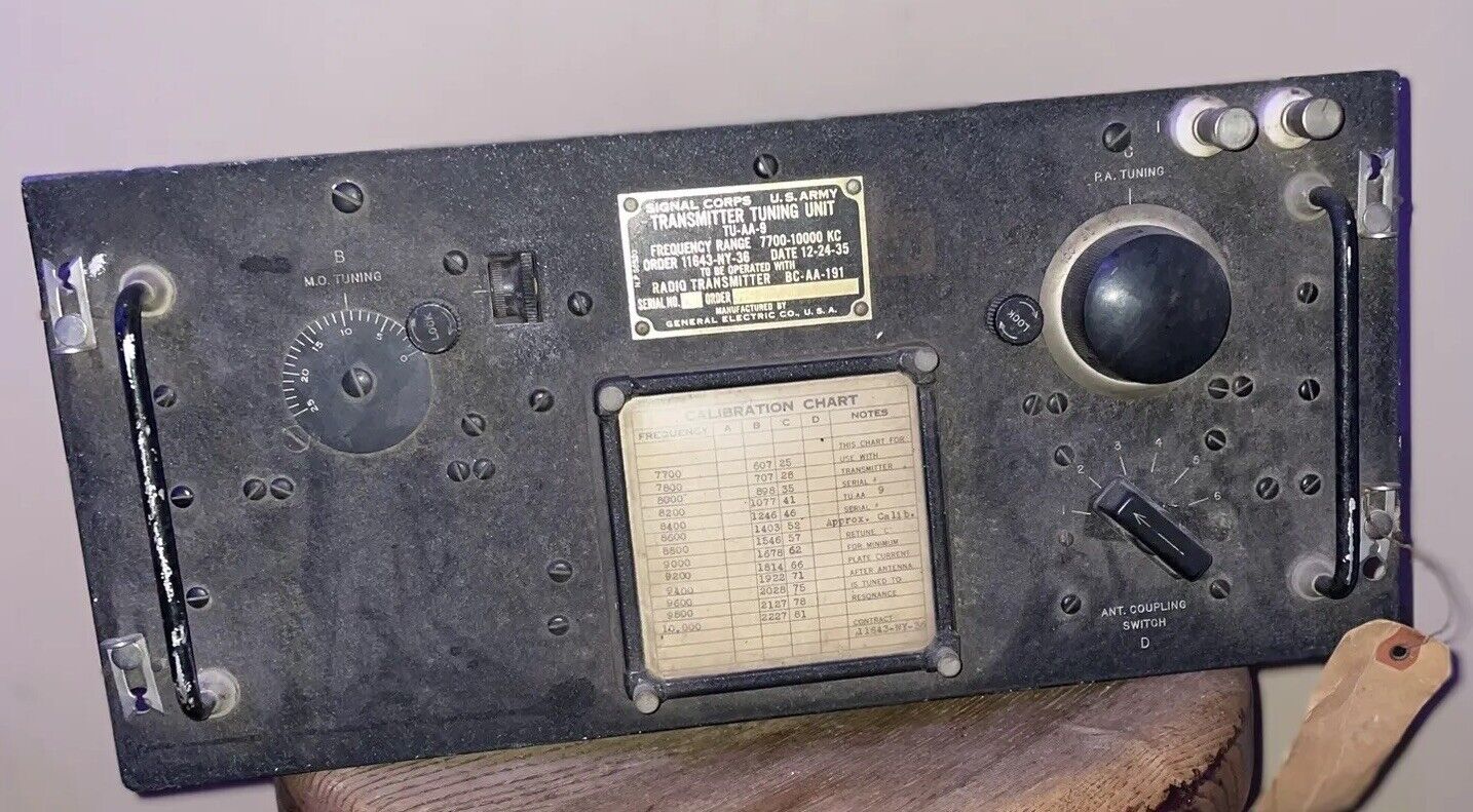 Vintage WWII GE Signal Corps Transmitter Tuning Unit TU-10-B