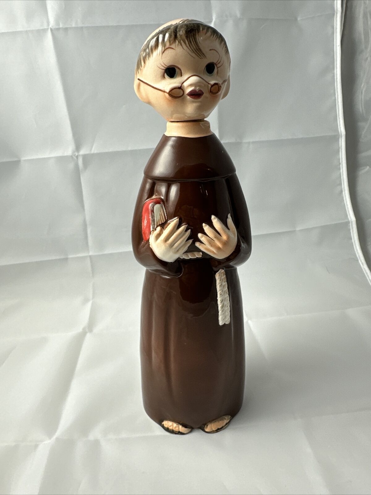VTG Ceramic Friar Monk Decanter with Musical Box