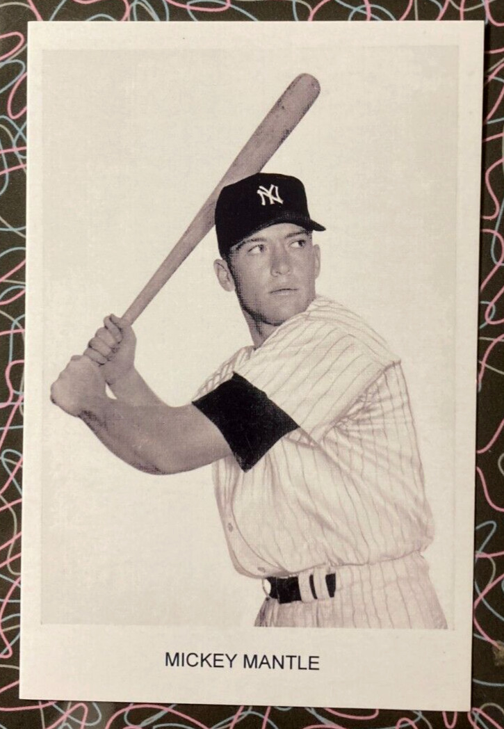 Mickey Mantle black and white postcard similar to the Wheaties ad in the 50's