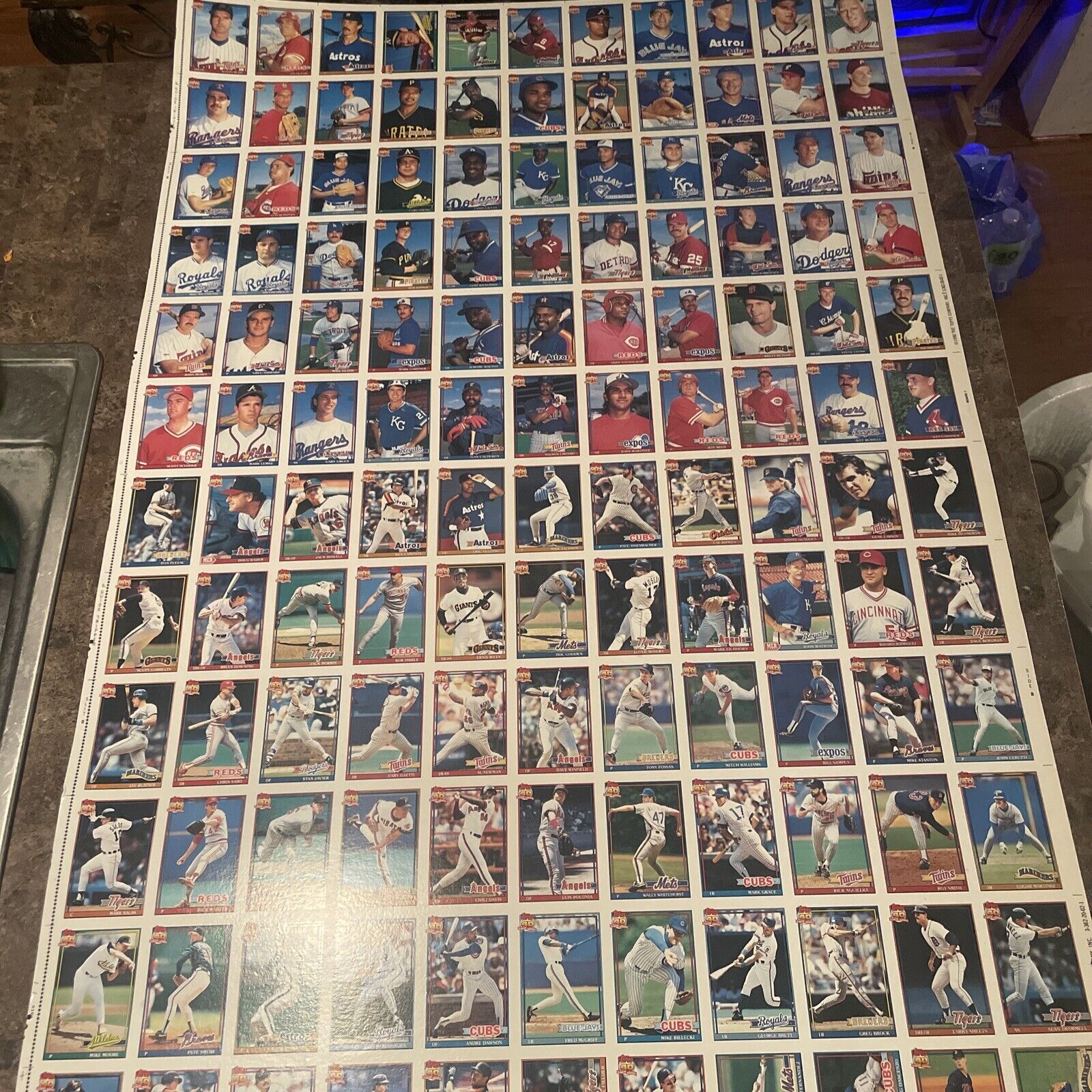 1990 Topps Baseball UNCUT SHEET-132 Cards