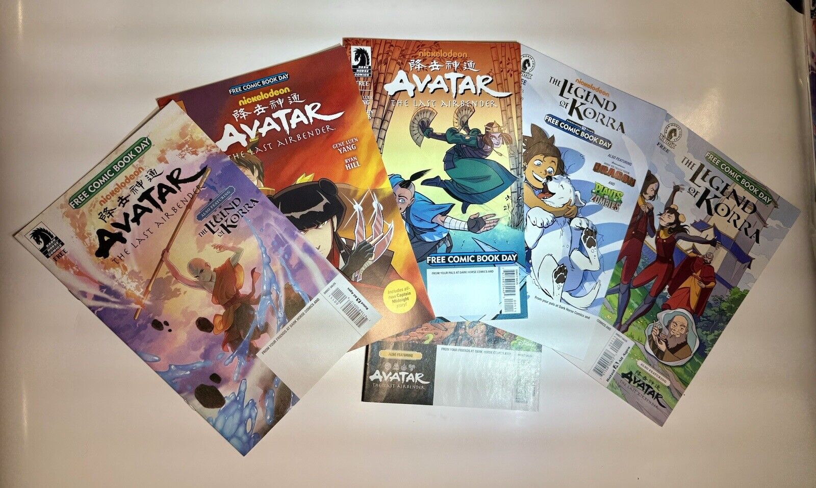 6 Avatar The Last Airbender Legend of Korra Free Comic Book Day Comics NO STAMPS