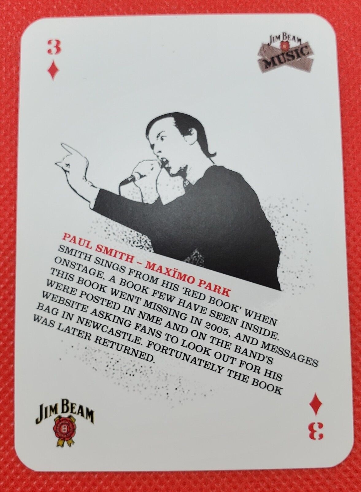2006 Paul Smith Maximo Park Jim Beam Music Playing Cards