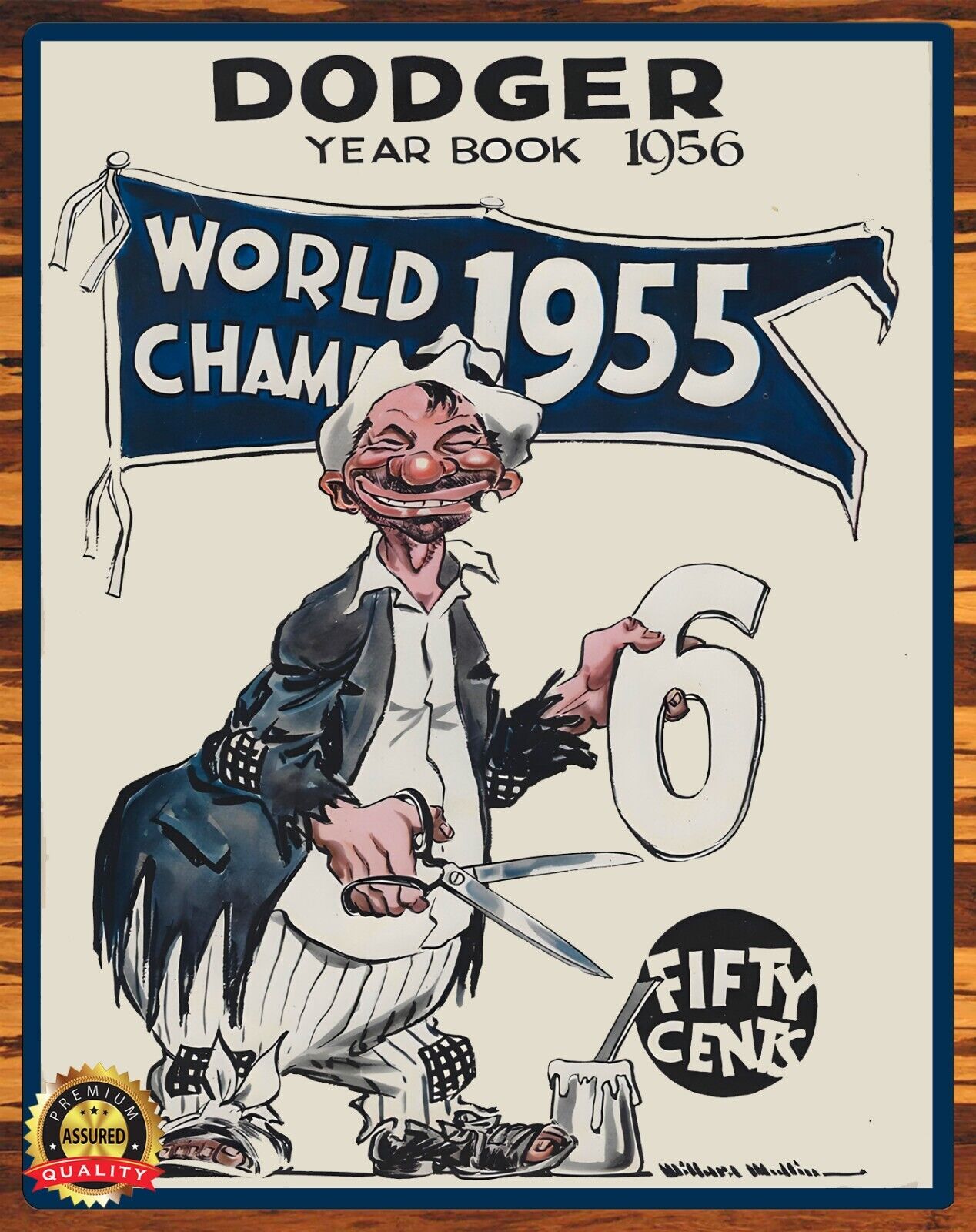 1956 Brooklyn Dodgers - 1955 World Champs - Metal Sign 11 x 14