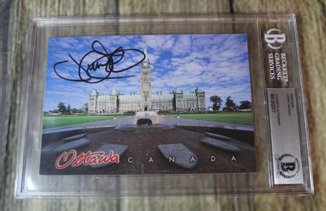Justin Trudeau Autographed Signed Prime Minister Canada Beckett BAS COA Postcard