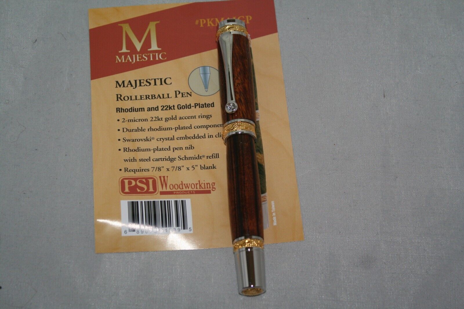 Majestic Rollerball Pen in 22KT Gold Plate and Rhodium - AZ Desert Ironwood