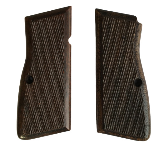 US WWll German Wood Checkered 9MM Grips for Browning Hi-Power High Power