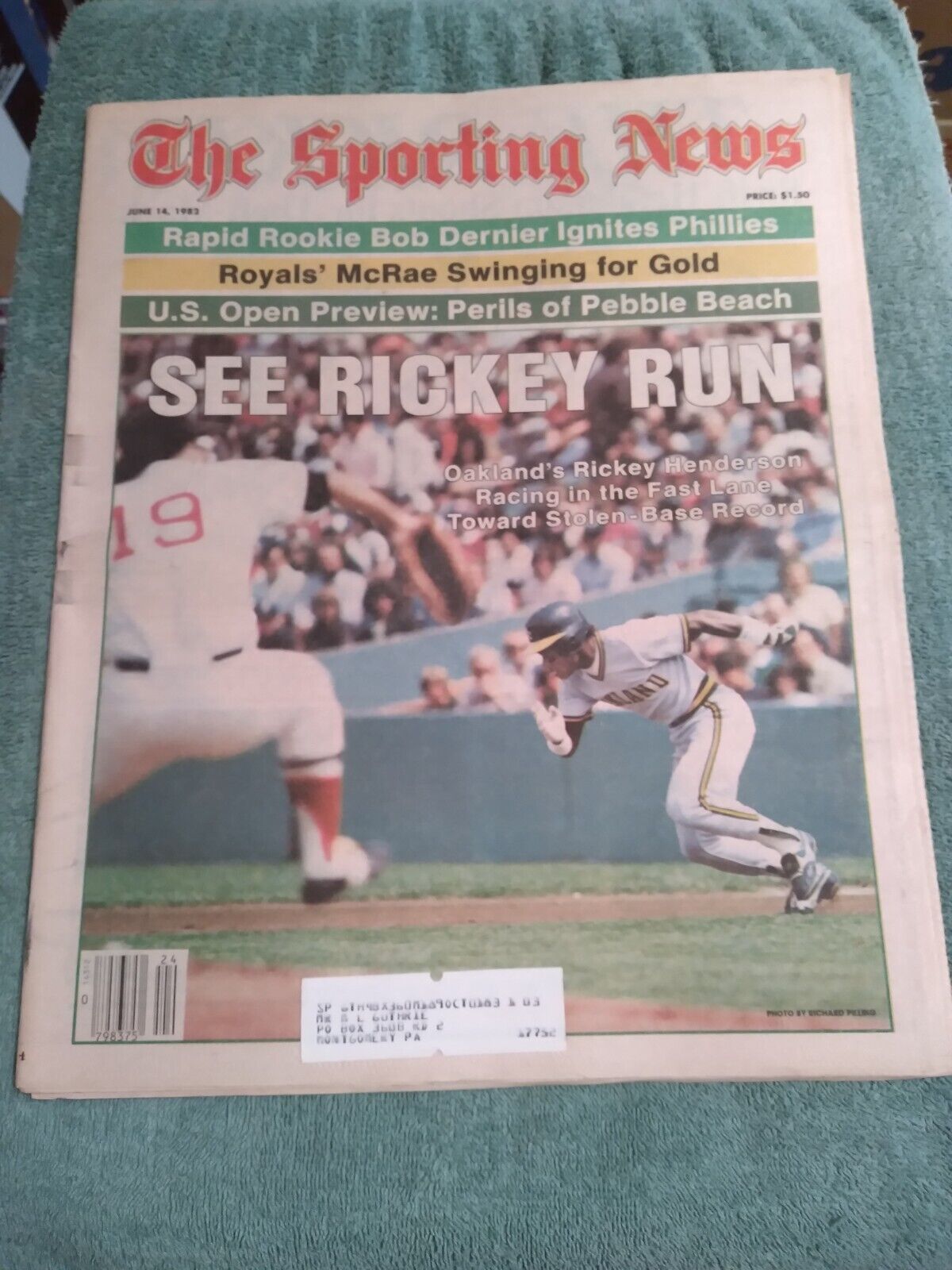 The Sporting News June 14, 1982, Athletics Hall of Famer Rickey Henderson