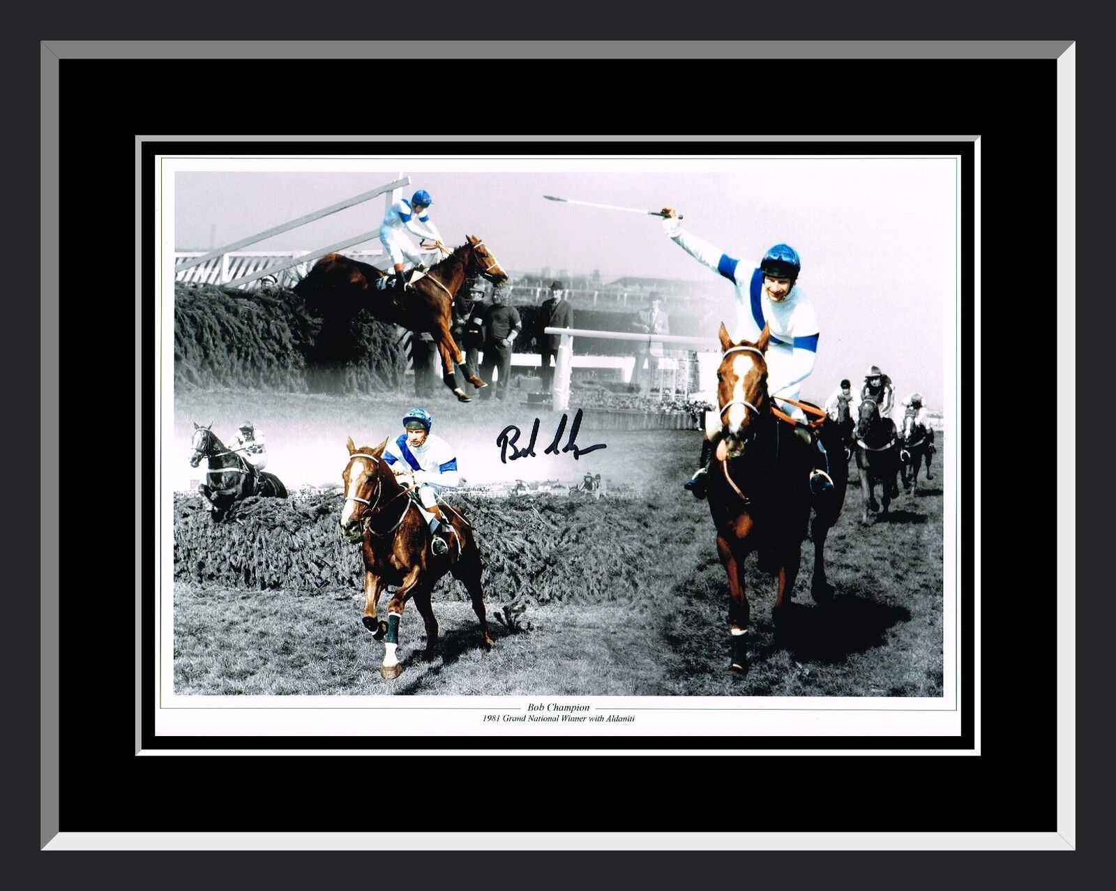 Bob Champion Signed Framed Horse Racing Photograph :A