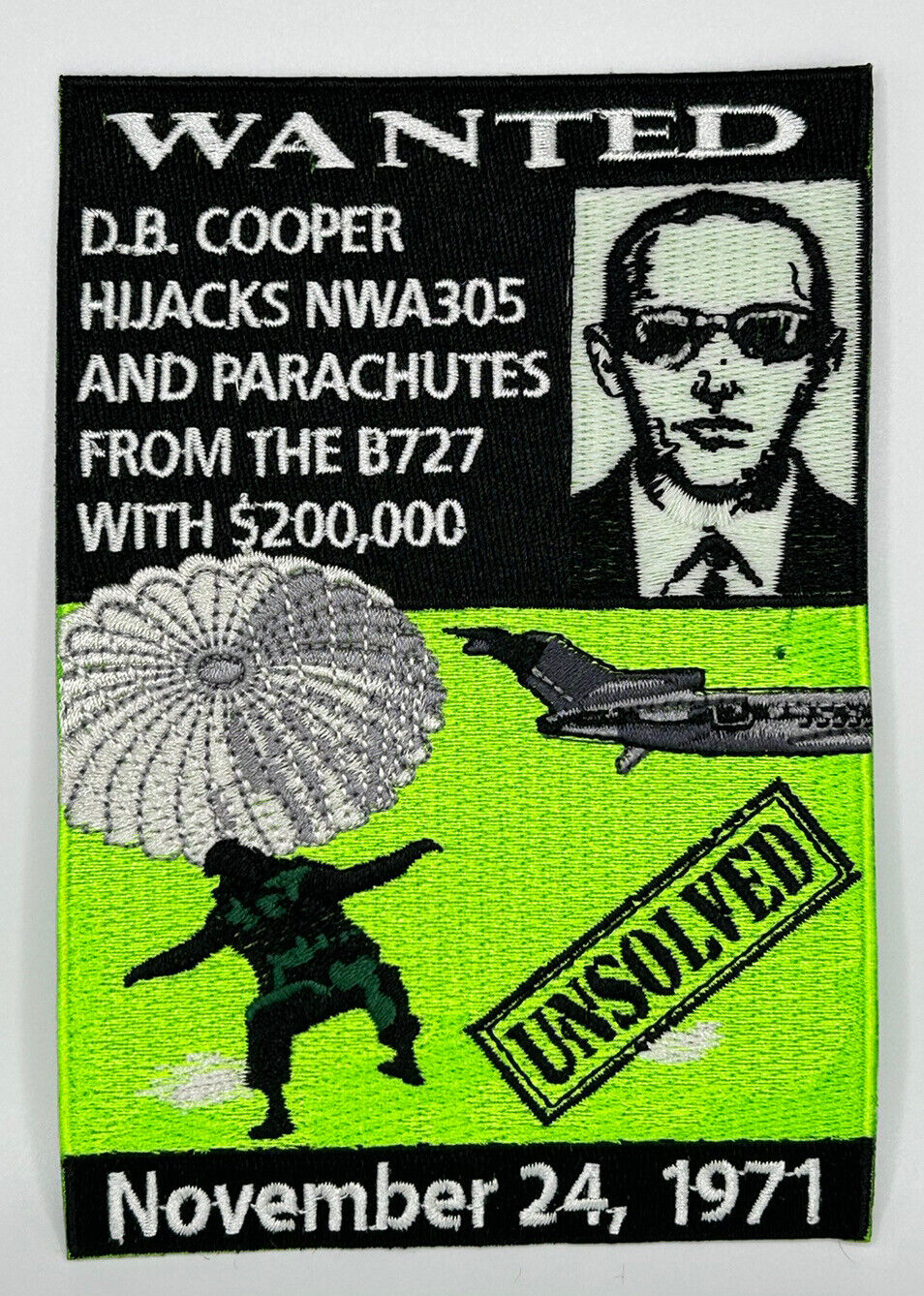 MR ALE Patches DB Cooper Hijack Northwest Airlines FBI LARGE GMAN Patch P162