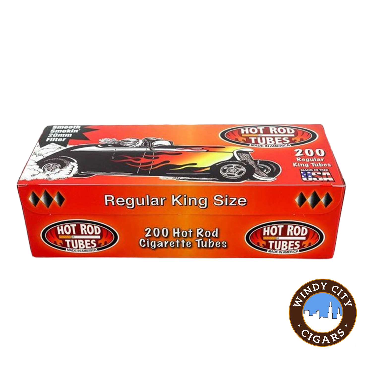 Hot Rod Regular King Cigarette 200ct Tubes - 5 Boxes